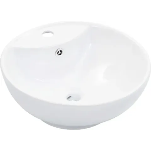 vidaXL Wastafel met overloop 46,5x18 cm keramiek wit
