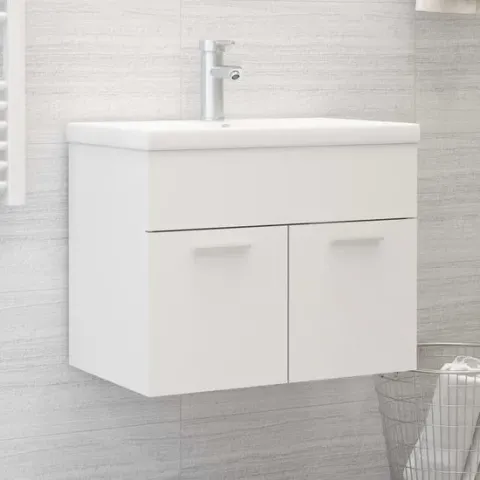 vidaXL Wastafelkast 60x38.5x46 cm spaanplaat wit