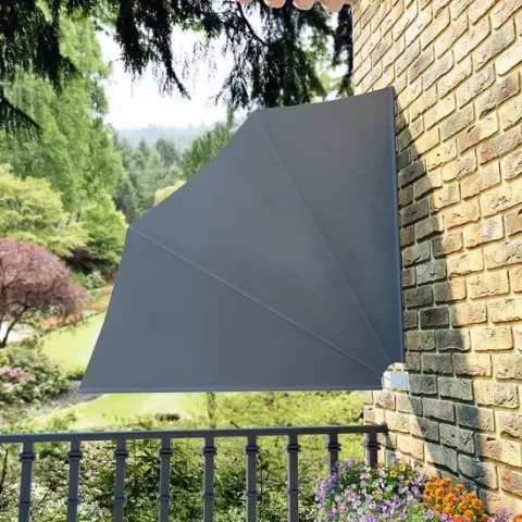 vidaXL Zijluifel inklapbaar 140x140 cm grijs