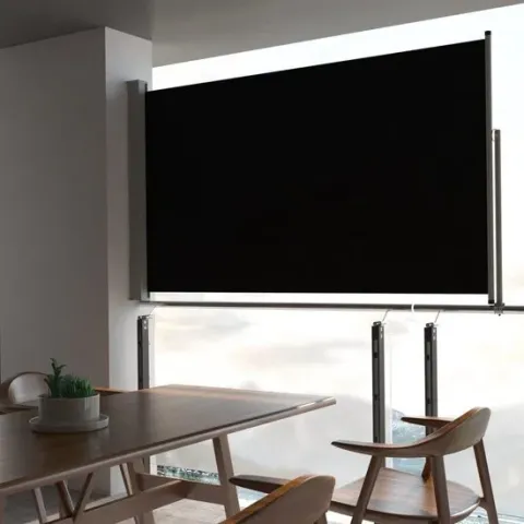 vidaXL Zijluifel uittrekbaar 140x300 cm zwart