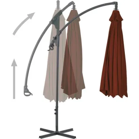vidaXL Zweefparasol met stalen paal 250x250 cm terracotta