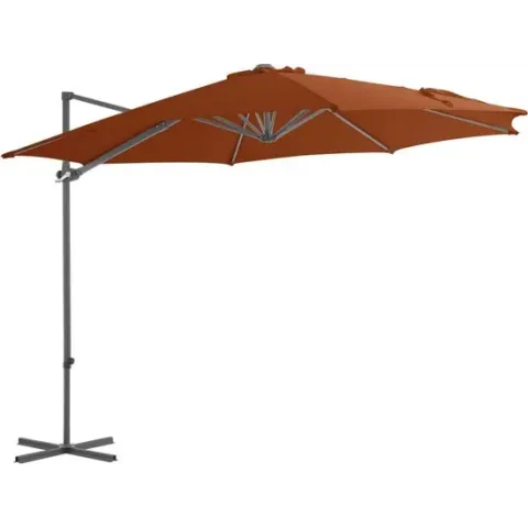 vidaXL Zweefparasol met stalen paal 300 cm terracottakleurig