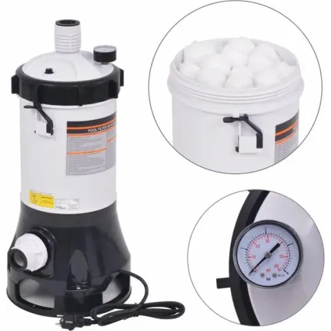 vidaXL Zwembadfilterpomp voor Intex Bestway zwembaden 185 W 4.4 m³/u