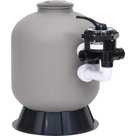 vidaXL Zwembadzandfilter met zijgemonteerd 6-positie ventiel grijs
