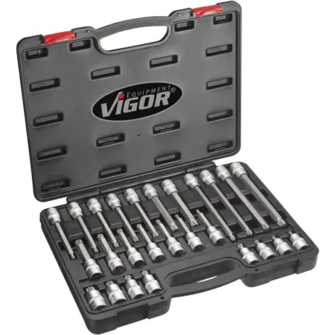 Vigor V1918 Veeltand (XZN) Dopsleutel-bitinzetset 26-delig 1/2 (12.5 mm)