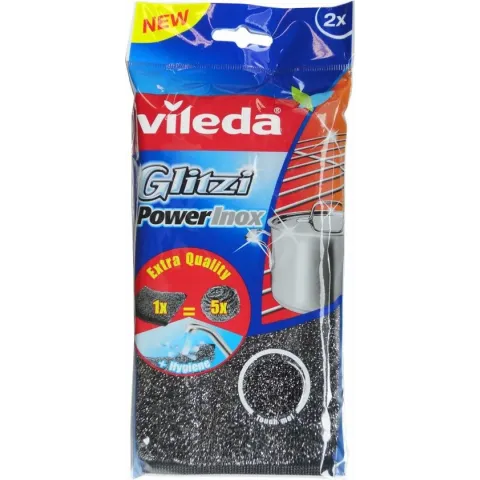 Vileda Schuursponzen Glitzi Power Inox 2 stuks