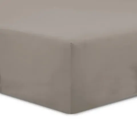VISION Hoeslaken - 160x200 cm - Taupe - 100% katoen