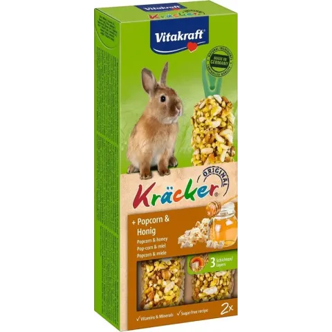 Vitakraft Dwergkonijn Kracker - Popcorn - Knaagdierensnack - 2 St