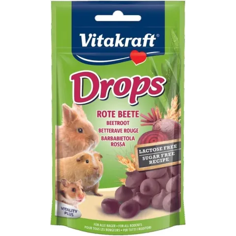 Vitakraft Knaagdier Drops Rode Biet Lactose Vrij