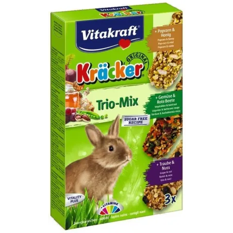 Vitakraft Konijn Kracker 3in1 Musli&Groenten&Popcorn