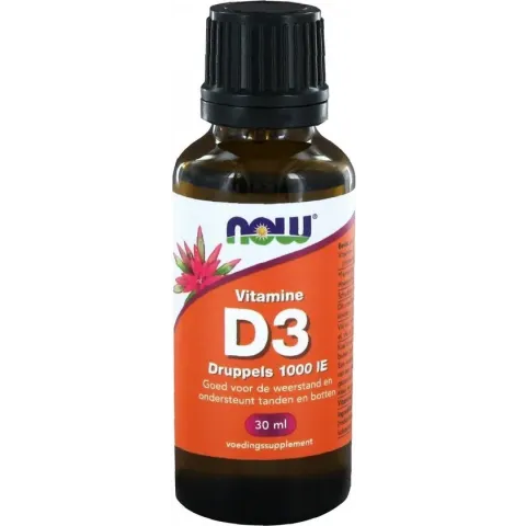 Vitamine D-3 druppels 1000 IE (30 ml) - Now Foods