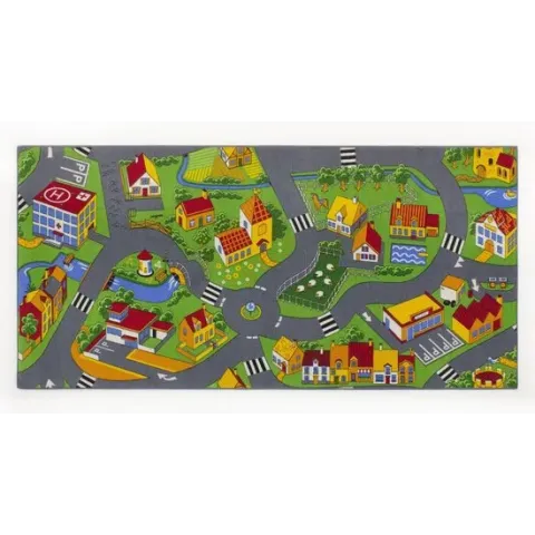 Vloerkleed - Little village – Verkeerskleed - 95 x 200cm