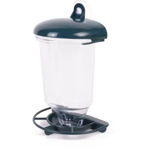 Vogelvoerhouder met zuignap voor raam - 14 x 10 x 22 cm - vogelvoersilo/vogelvoederhuisje