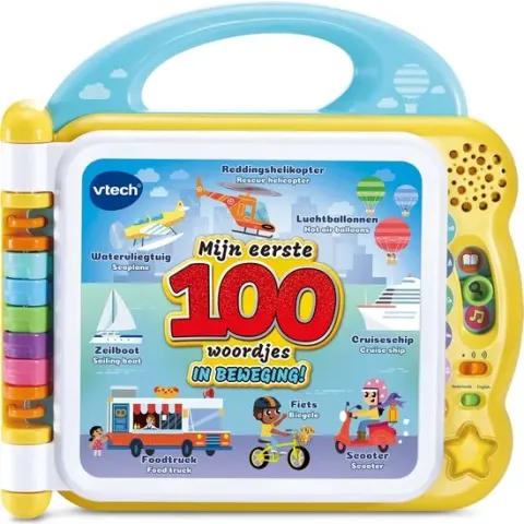 Vtech Mijn eerste 100 Woordjes In Beweging NL-EN - Ontdekken & Verkennen - Taalontwikkeling - Nederlands en Engels Gesproken - Vanaf 1.5 Jaar