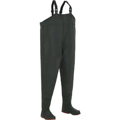 Waadbroek met laarzen maat 45 groen