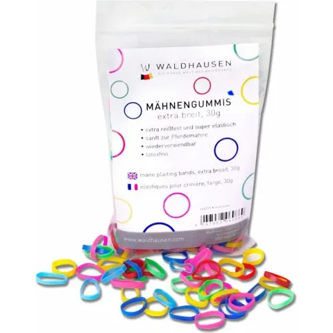 Waldhausen Elastiekjes Zak - Paardenverzorging - ø15x3 mm 30 g Multi-Color