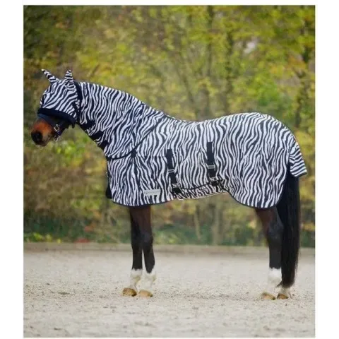 Waldhausen Vliegendeken Zebra - Anti insect - 175 cm Zwart Wit 125