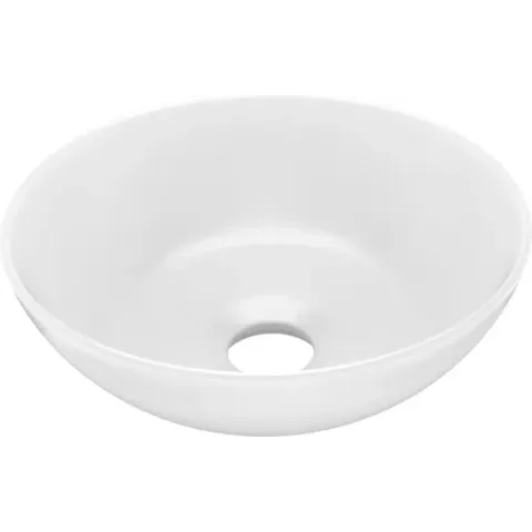 Wastafel rond keramiek matwit