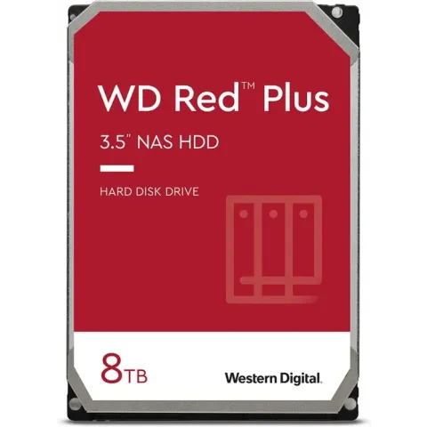 WD Red Plus NAS Hard Drive WD80EFZZ - Vaste schijf - 8 TB - intern - 3.5" - SATA 6Gbs - 5640 tpm -buffer: 128 MB