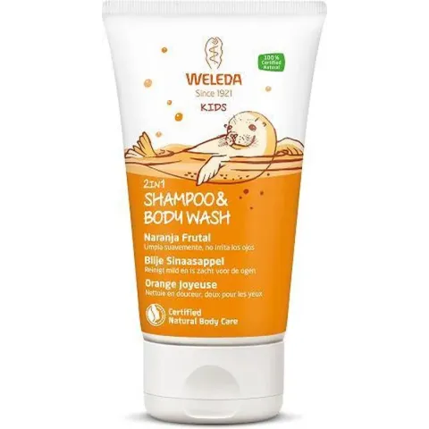 Weleda Kids 2-in-1 Shampoo & Body Wash Blije Sinaasappel Shampoo - 150 ml