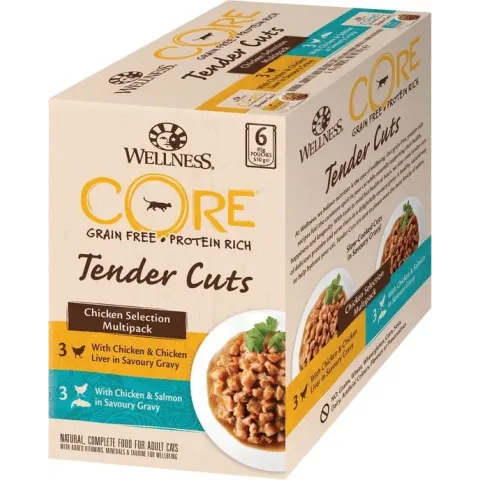 Wellness Core Tender Cuts Chicken Selection - Katten natvoer -  6 x 85 g
