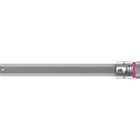 Wera 8740 A HF Binnenzeskant Zyklop Bitdop 8mm met 1/4"-aandrijving met vasthoudfunctie 8mmx100mm