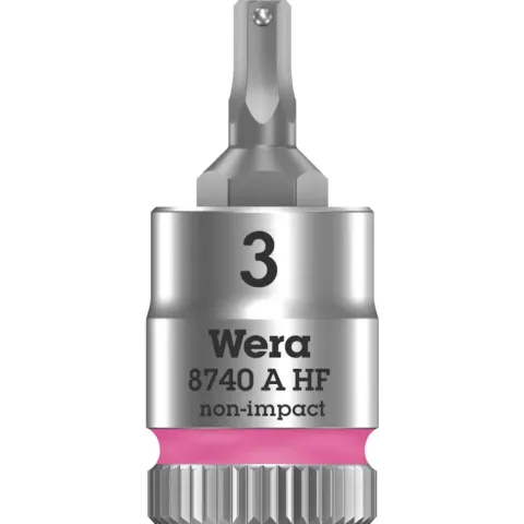 Wera 8740 A HF Binnenzeskant Zyklop Bitdop met 1/4"-aandrijving, met vasthoudfunctie