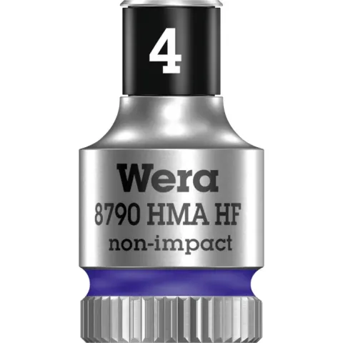 Wera 8790 HMA HF Zyklop Hand- en Machinedop 4mm, met 1/4"-aandrijving, met vasthoudfunctie 4mmx23mm