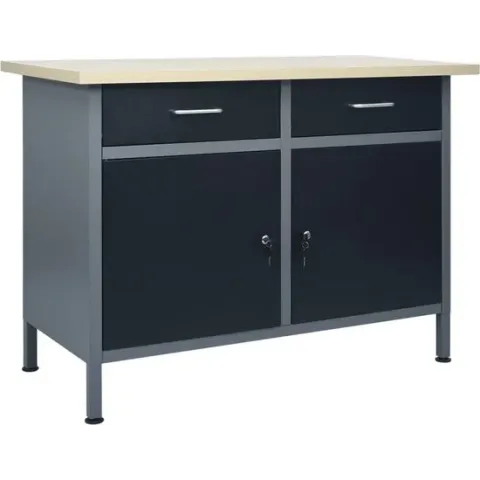 Werkbank 120x60x85 cm staal zwart