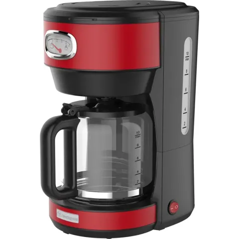 Westinghouse Retro Serie - Koffiezetapparaat - Filterkoffie Machine - Rood - Met Herbruikbare Filter - 10 Koppen Koffie