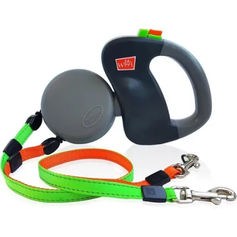 Wigzi Dual Doggie 2.0 Voor Twee Honden - Hondenriem - Grijs - 3m - <22 kg (per hond)