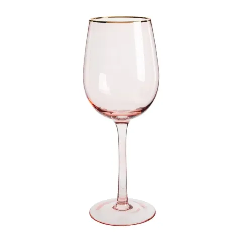 Wijnglas - roze/goud - 380 ml
