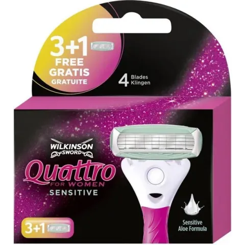 Wilkinson Woman Scheermesjes Quattro Sensitive 4 stuks