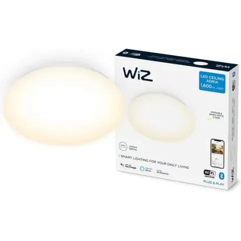 WiZ Adria Plafonniere - Warmwit Licht - Geintegreerd LED - Wit - 17W - Wi-Fi