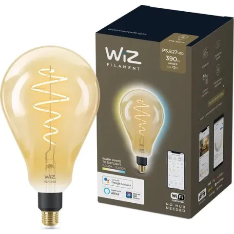 WiZ Giant Filament Slimme LED Verlichting - Warm- tot Koelwit Licht - E27 - 25W - Goud - Wi-Fi
