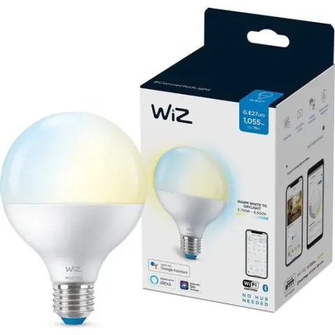 WiZ Globe Slimme LED Verlichting - Warm- tot Koelwit Licht - E27 - 75W - Mat - Wi-Fi