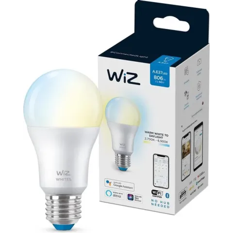 WiZ Lamp Slimme LED Verlichting - Warm- tot Koelwit Licht - E27 - 60 W - Mat - Wi-Fi