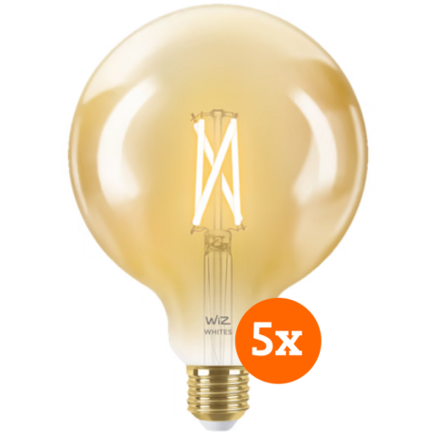 WiZ Smart Filament lamp Globe XL 5-pack  - Warm tot Koelwit Licht - E27