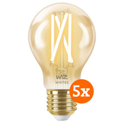 WiZ Smart Filament lamp Standaard Goud 5-pack - Warm tot Koelwit Licht - E27