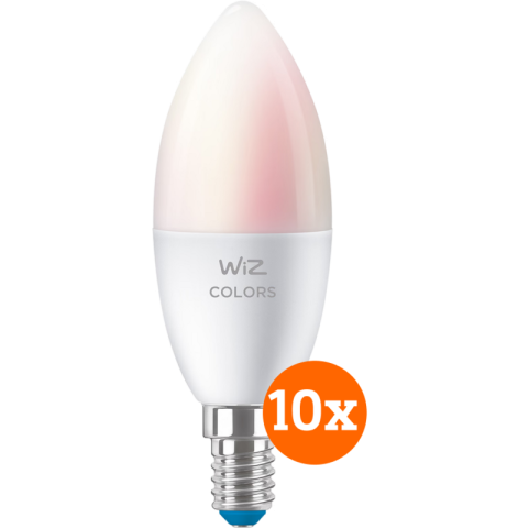 WiZ Smart Kaarslamp 10-pack - Gekleurd en Wit Licht - E14