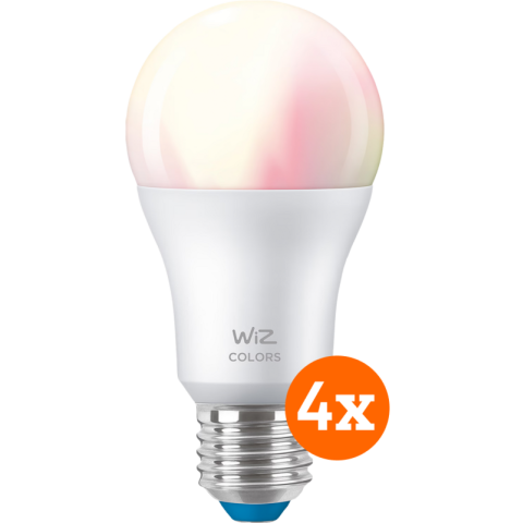 WiZ Smart lamp 4-pack - Gekleurd en Wit Licht - E27