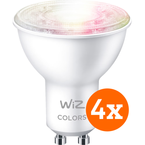 WiZ Smart Spot 4-pack - Gekleurd en Wit Licht - GU10