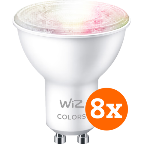 WiZ Smart Spot 8-pack - Gekleurd en Wit Licht - GU10
