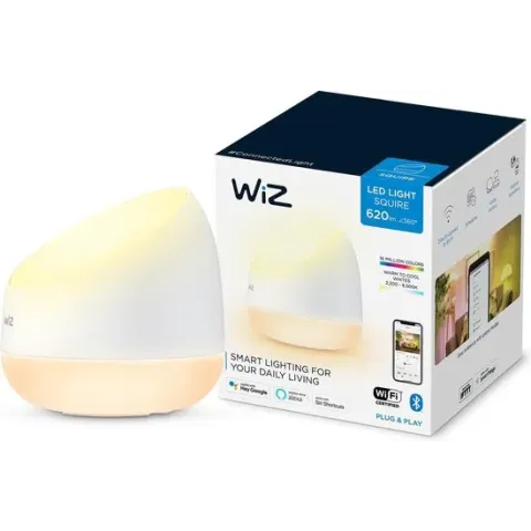 WiZ Squire Tafellamp Slimme LED verlichting - Gekleurd en Wit Licht - Wi-Fi - Transparant