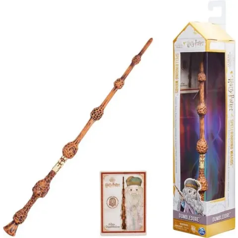 Wizarding World Harry Potter - Authentieke Albus Perkamentus Toverstaf met spellkaart - 30 cm