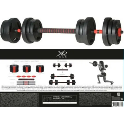 XQ Max 20 kg Dumbbell & Barbell - 3-in- 1 - Verstelbaar