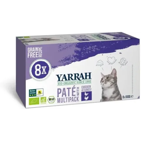 Yarrah cat alu pate multipack chicken / turkey - 8 x 100 g