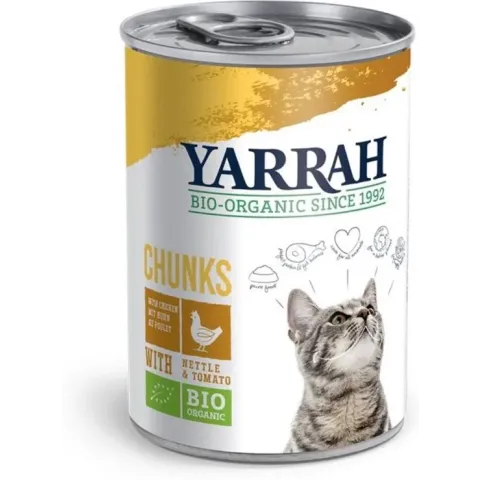 Yarrah Cat Blik Brokjes Kip In Saus 405 gr - 12 stuks