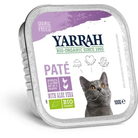 Yarrah welness pate biologische kip en kalkoen, kuipje - 16 x 100 gr