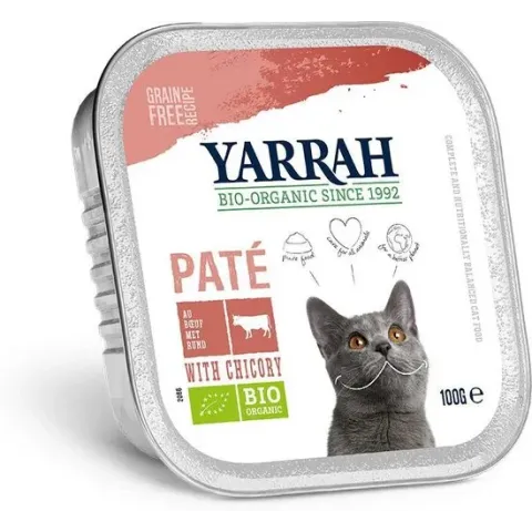 Yarrah welness pate biologische kip en rund, kuipje - 100 gr